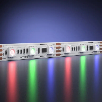 Светодиодная лента 12В 5050 14,4Вт/м 5м IP20 Адресная (SPI) Цветная (RGB) 201242. TM Maytoni