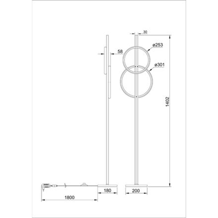 Торшер Arte Lamp FLUIDO A3913PN-24BK, 1хLED