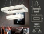 Подвесная светодиодная люстра с хрусталем TR5005/2 CH/CL хром/прозрачный 90W 3000K/4200K/6400K 600*400*950 (Без ПДУ)