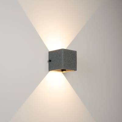 Светильник LGD-PERAN-WALL-S120x120-6W Warm3000 (BK, 0-80 deg, 230V) (Arlight, IP65 Бетон, 3 года)