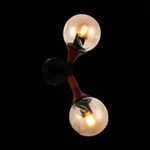 SLE109401-01 Светильник настенный Черный, Темное дерево/Прозрачный, Янтарный E27 2*60W