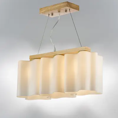 802135 Подвес NUBI LEGNO 3х40W E27 СВЕТЛОЕ ДЕРЕВО/БЕЛЫЙ