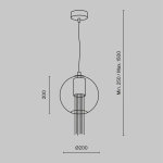 Подвесной светильник Флуссо / Flusso GU10х1, P095PL-01BZ. TM Maytoni