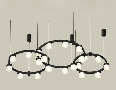 Комплект подвесного светильника с акрилом XR92092210/22 SBK/FR черный песок/белый матовый GX53 (A9209, C9242, C9238, C9232, N8402)