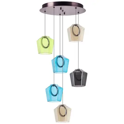 796169 Люстра CARAMELLO LED 6х6W 700LM КОФЕЙНЫЙ/МУЛЬТИКОЛОР 3000K Lightstar