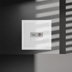 VLS060702 Розетка телевизионная встраиваемая VOLTUM S70 TV+RJ45 кат. 6, (белый матовый). (ТМ Maytoni)