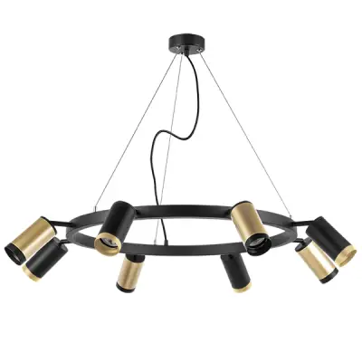 LR01840437470 Люстра RULLO 8х50W GU10 ЧЕРНЫЙ/ЗОЛОТО (571018+214440-4+214437-4+203437-4+203440-4)