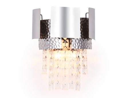 Настенный светильник с хрусталем TR5250/2 SL/CL серебро/прозрачный E14/2 max 40W 270*240*150