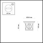 4045/1C NATURE ODL18 751 черный/зол.патина Уличный потолочный светильник IP44 E27 60W 220V SATION