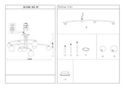 SL1208.302.09 Светильник потолочный ST-Luce Золотистый/Белый G9 9*3W