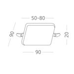 ST700.038.08 Св-к встр. Белый LED 1*8W 3000K 690Lm Ra80 120° IP20 L90xW90xH20 85-265V