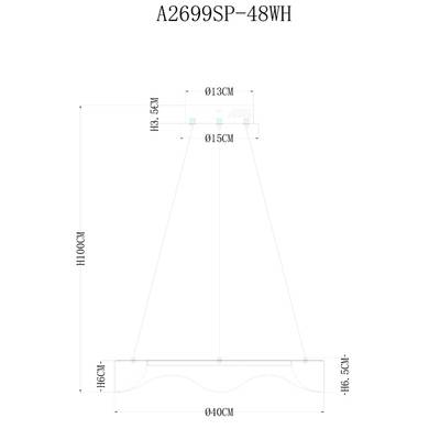 Подвесная люстра Arte Lamp A2699SP-48WH, 1хLED