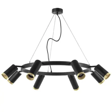 LR01887437440 Люстра RULLO 8х50W GU10 ЧЕРНЫЙ (571018+214437-4+214487-4+203440-8)