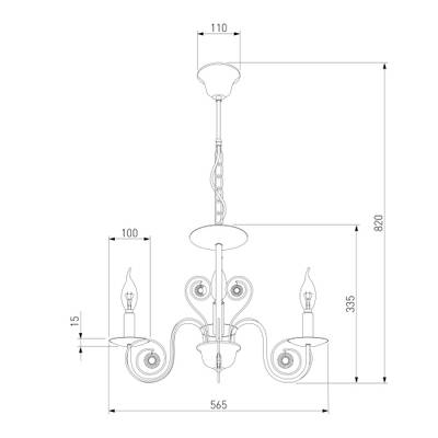 Классическая подвесная люстра 60018/3 белый с золотом, E14х3