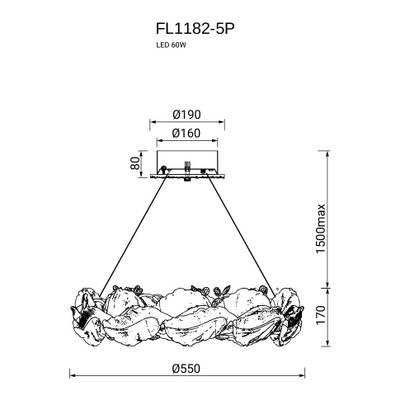 Люстра подвесная Felicity Gold FL1182-5P, LED