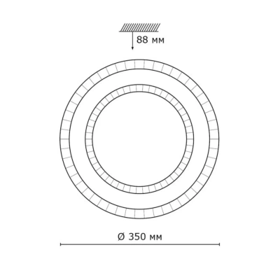 2041/DL PALE SN 197 Светильник пластик/белый/прозрачный LED 48Вт 3000-6300K D350 IP43 пульт ДУ FLOORS