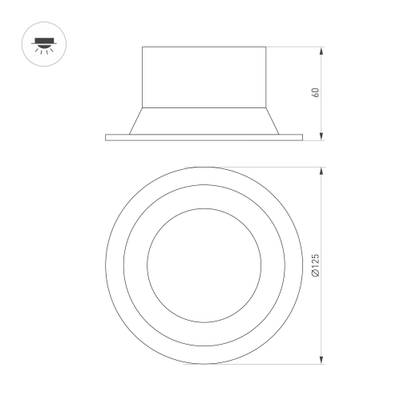 Светильник MS-BREEZE-BUILT-R125-16W Warm3000 (BK, 85 deg, 230V) (Arlight, IP20 Металл, 3 года)