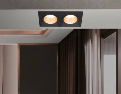 Светильник встраиваемый TN102833/2 BK/GD черный/золото GU5.3/2 178*93*50