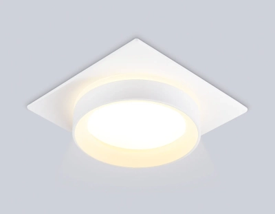 Светильник встраиваемый TN6709 WH белый IP44 GX53 max 15W 105*105*45