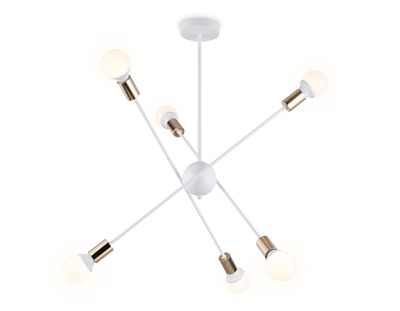 Подвесной светильник в стиле лофт TR80432/6 WH/GD белый/золото E27/6 max 60W D950*730