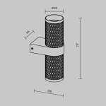 Настенный светильник (бра) Фокус Дизайн / Focus Design GU10х2, C069WL-02MG. TM Maytoni