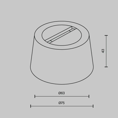 Чаша накладная Parity для двойного вывода ленты черная, TRA130CRDuo-B. TM Maytoni