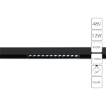Магнитный трековый светильник Arte Lamp LINEA A4664PL-1BK, 1хLED