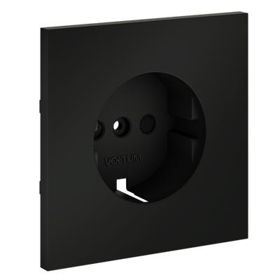 VLS000708 Накладка для розетки с заземлением и защитными шторками, S70 (черный матовый). (ТМ Maytoni)