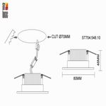 ST704.548.10 Св-к встр. Белый LED 1*10W 4000K 900Lm Ra&gt;90 38° IP20 D80xH60 170-240V
