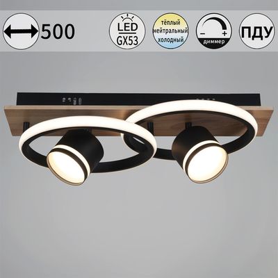 29560-0.3-2+2 BK+WOOD светильник потолочный