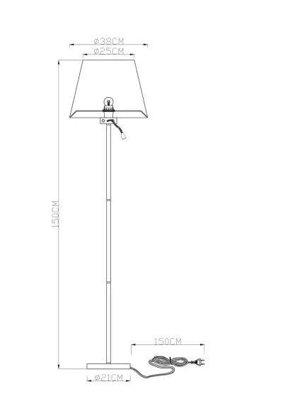 Торшер Arte Lamp Elba A2581PN-2AB, 1хE27
