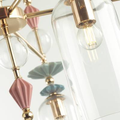 4855/7C CLASSIC ODL_EX21 192 золото/разноцветн./керамика/стекло Люстра потолочная E14 7*40W BIZET