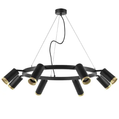 LR01887437440 Люстра RULLO 8х50W GU10 ЧЕРНЫЙ (571018+214437-4+214487-4+203440-8)