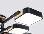 Светильник светодиодный подвесной FL4890/8 BK/WD черный/дерево 144W 3000-6000K 960*960*160(без ПДУ)