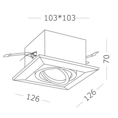 ST250.558.01 Св-к встр. Черный, Белый GU10 1*50W  IP20 L126xW126xH70 220V Без ламп