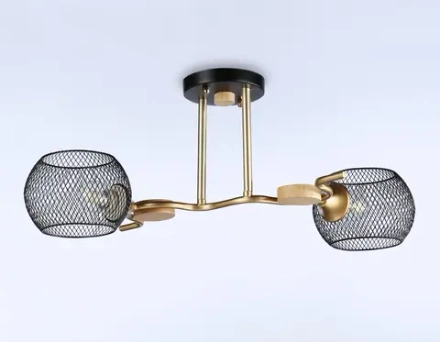 Светильник подвесной TR80162/2 BK/GD черный/золото E27/2 max 40W 550*360*220
