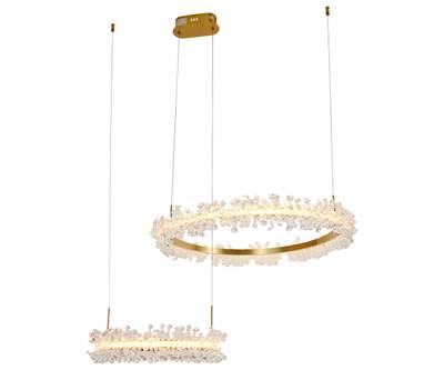 08245,36PA(4000K) Люстра диммируемая Лаура латунь d40+60 h150 Led 60W (4000K) с пультом ДУ