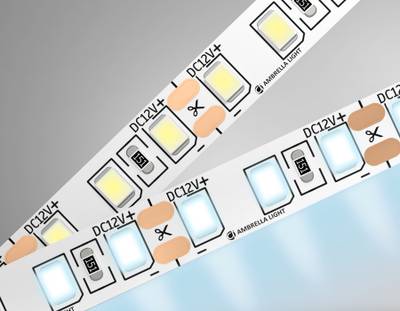 Светодиодная лента GS1103 2835 120Led/ 9.6W m/ 12V IP20 6500K/ 5000*8*1.2mm/ кратность резки 25mm (2 конт.)