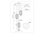 Светильник подвесной LH53102/3 BS/GR/FR латунь/серый/белый матовый G9*3 max 28W D260*1525