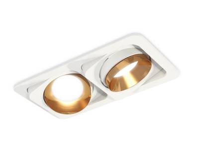 Комплект встраиваемого поворотного светильника XC7663024 SWH/PYG белый песок/золото желтое полированное MR16 GU5.3 (C7663, N7034)