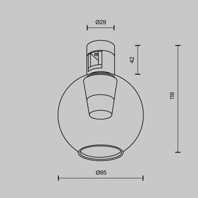 Трековый светильник Пузырь / Bubble Flarity 4000K 2Вт 120°, TR148-1-3W4K-PT. TM Maytoni