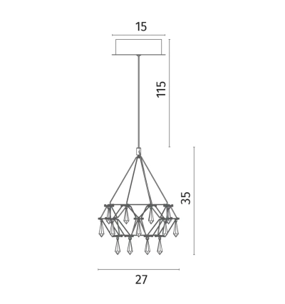 Подвесная люстра Divinare ROTONDO 1019/02 SP-28, 1хLED