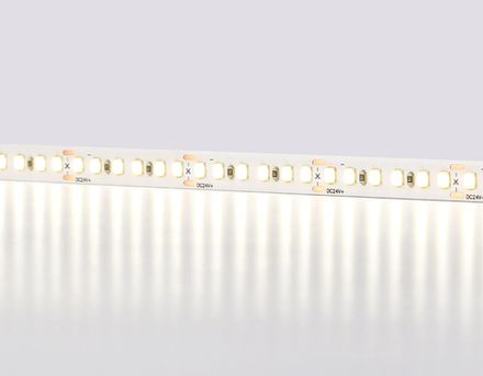 Светодиодная лента GS3202 2835 180Led/ 14.4W m/ 24V IP20 4500K/ 5000*8*1.2mm/ кратность резки 33mm (2 конт.)