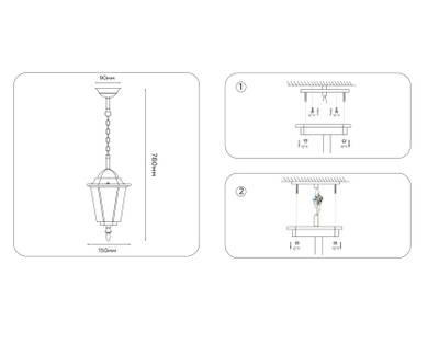 Светильник уличный подвесной ST2031 GD/BK/CL золото/черный/прозрачный IP54 E27 max 40W D150*780