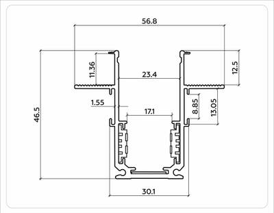 Шинопровод низковольтный встраиваемый Magnetic GL3333 BK черный IP20 48V 2000*60*46.8