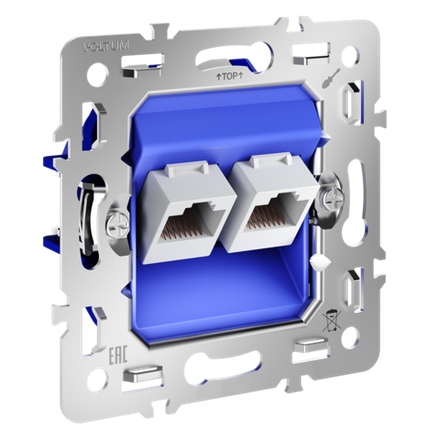 VLS0602M Механизм розетки компьютерной двойной RJ45+RJ45 кат.6, S70. (ТМ Maytoni)