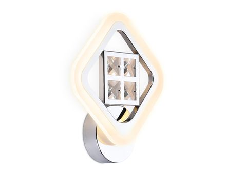 Настенный светодиодный светильник с хрусталем FA285 CH хром 15W 260*230*60