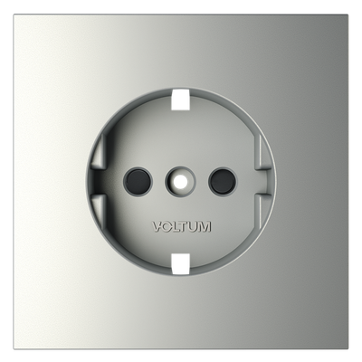 VLS000705 Накладка для розетки с заземлением и защитными шторками, S70 (сталь). (ТМ Maytoni)