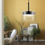 8232/1 COMFI LN25 193 черный/прозрачный, металл/стекло Подвес LED GX70 1*10W 220V NATALINA