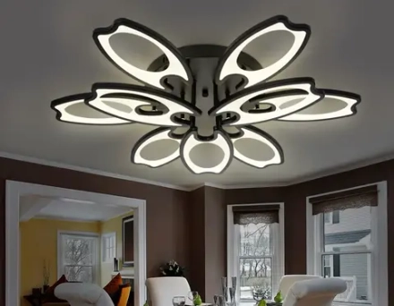 Потолочный светодиодный светильник с пультом FA581/6+3 BK черный 162W 700*640*120 (ПДУ РАДИО 2.4G)